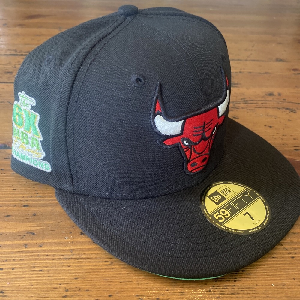 New Era Chicago Bulls 6X NBA Finals Champions Fitted 59Fifty Patch Cap Hat 7